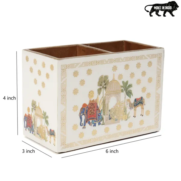 Enamel_Coated_Multiutility_Wooden_Holders_with_2_Sections_|_Spoon_Stand_Chammach_Holder|_Pen_Stand_(15xX10_cm)