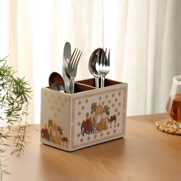 Enamel_Coated_Multiutility_Wooden_Holders_with_2_Sections_|_Spoon_Stand_Chammach_Holder|_Pen_Stand_(15xX10_cm)