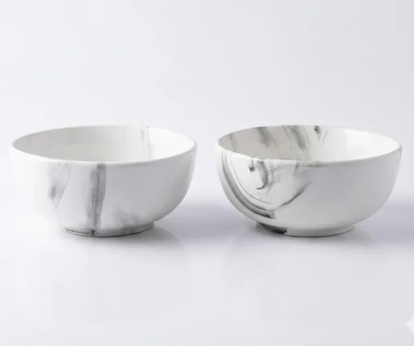 White_Marble_Finish_Ceramic_Bowls_-_Pack_of_2_Small_Bowls_for_Snacks,_Desserts,_Cereal,_and_Dips_200ml