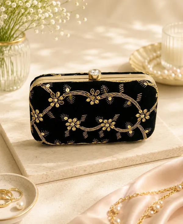 Women's_Black_Embroidered_Box_Clutch_|_Party_Wear_Evening_Handbag_|_Wedding,_Festive_&_Bridal_Designer_Clutch_Purse