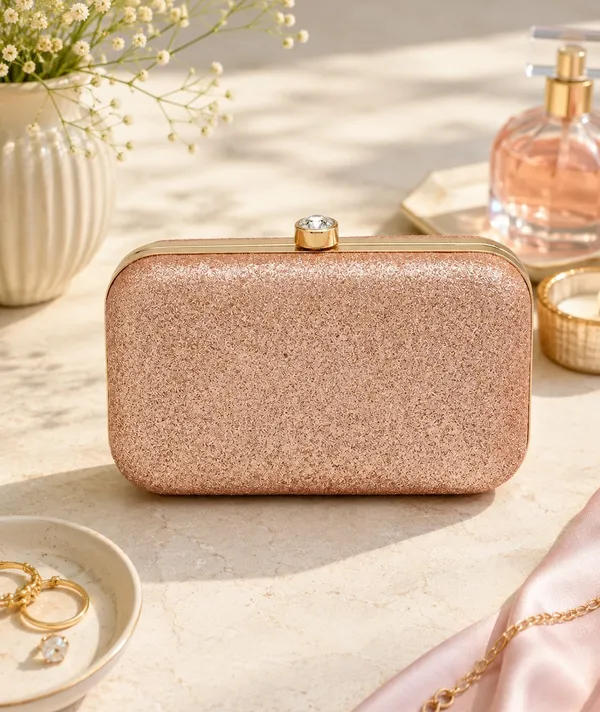 Women's_Rose_Gold_Glitter_Box_Clutch_|_Party_Wear_Evening_Handbag_|_Wedding_&_Bridal_Clutch_Purse