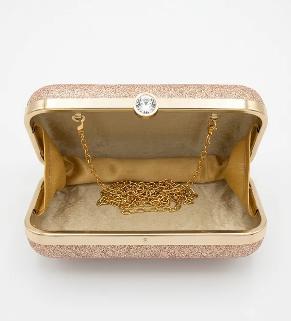 Women's_Rose_Gold_Glitter_Box_Clutch_|_Party_Wear_Evening_Handbag_|_Wedding_&_Bridal_Clutch_Purse