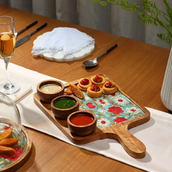 Wooden_Enamel_Coated_Rectangle_Serving_Platter_With3_Bowls_In_Mangowood_,_Snacks_Platter_For_Home_&_Dining_Table_,_Chip_N_Dip_Platter_With_Handle_,_Serving_Tray_(_(25X25||3X3)Cm_)_(Set_Of_4)