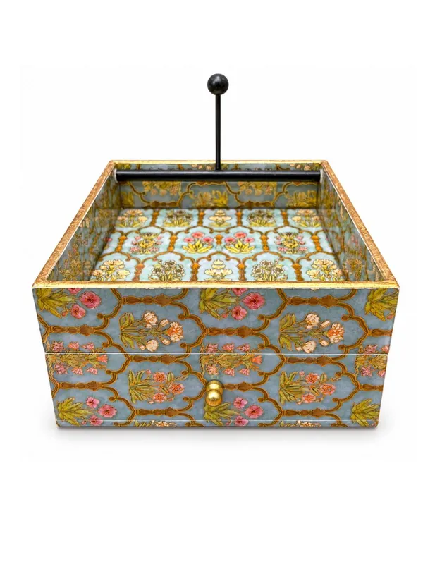 Wooden_Napkin_Holder_with_3-Section_Organizer_Drawer_|_Enamel_Coated_Floral_Design_Tissue_Paper_Holder_&_Table_Organizer_for_Dining_Table_Decor