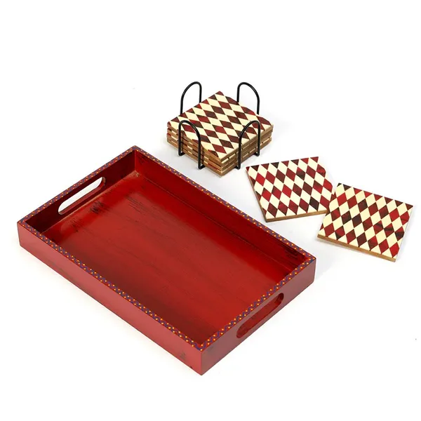 Wooden_Serving_Tray_with_Inaly_Coaster_Set_for_Home_and_Dining_Table_Decor_|_Multipurpose_Tray