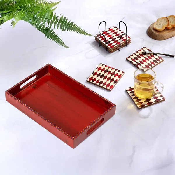 Wooden_Serving_Tray_with_Inaly_Coaster_Set_for_Home_and_Dining_Table_Decor_|_Multipurpose_Tray