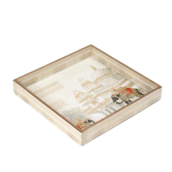 Cream_&_Gold_Wooden_Waterproof_Wooden_Enamel_Coated_Serving_Tray_For_Home_And_Dining_Table_,_Multipurpose_Tray_(_(25X25X4)Cm_)