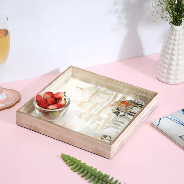 Cream_&_Gold_Wooden_Waterproof_Wooden_Enamel_Coated_Serving_Tray_For_Home_And_Dining_Table_,_Multipurpose_Tray_(_(25X25X4)Cm_)