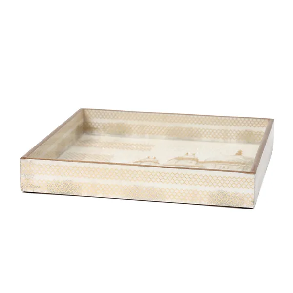 Cream_&_Gold_Wooden_Waterproof_Wooden_Enamel_Coated_Serving_Tray_For_Home_And_Dining_Table_,_Multipurpose_Tray_(_(25X25X4)Cm_)