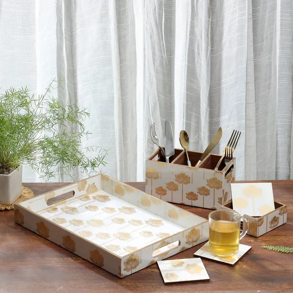 Cream_&_Gold_Wooden_Waterproof_Wooden_Enamel_Coated_Rectangle_Serving_Tray_Coasters_And_Cutlery_Holder_Set_For_Home_And_Dining_Table_,_Multipurpose_Tray_&_Utility_Holder_(_(38X28X5||10X10||21X10X10)Cm_)_(Set_Of_3)