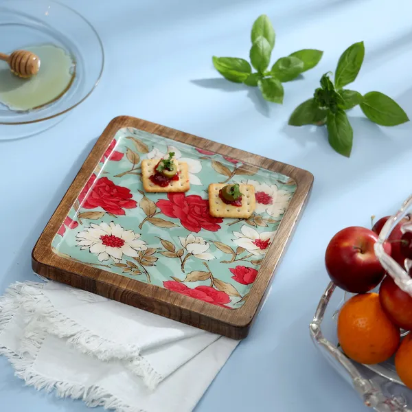 Red_&_Blue_Wooden_Enamel_Coated_Square_Serving_Platter_In_Mangowood_,_Snacks_Platter_For_Home_&_Dining_Table_,_Multipurpose_Tray_,_Serving_Tray_(_(20X20)Cm_)