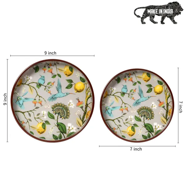 Wooden_Enamel_Coated_Round_Set_of_2_Trays_|_Serving_Tray_for_Home_&_Dining_Table_|_Printed_Multipurpose_Trays__(7x7_,_9x9_Inches)
