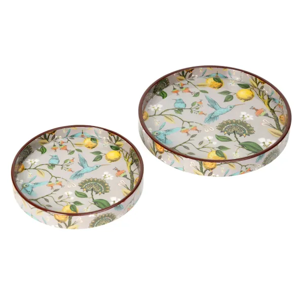 Wooden_Enamel_Coated_Round_Set_of_2_Trays_|_Serving_Tray_for_Home_&_Dining_Table_|_Printed_Multipurpose_Trays__(7x7_,_9x9_Inches)