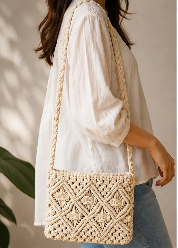 Handcrafted_Macrame_Crossbody_Zipper_Bag_Off-White_Cotton_Rope_Boho_Sling_Purse_with_Intricate_Geometric_Knotwork_for_Women