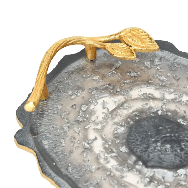 Grey_&_Gold_Resin_Oval_Serving_Platter_In_Resin_,_Snacks_And_Cheese_Platter_For_Home_&_Dining_Table_,_Multipurpose_Tray_With_Handles_(_(30X23)Cm_)