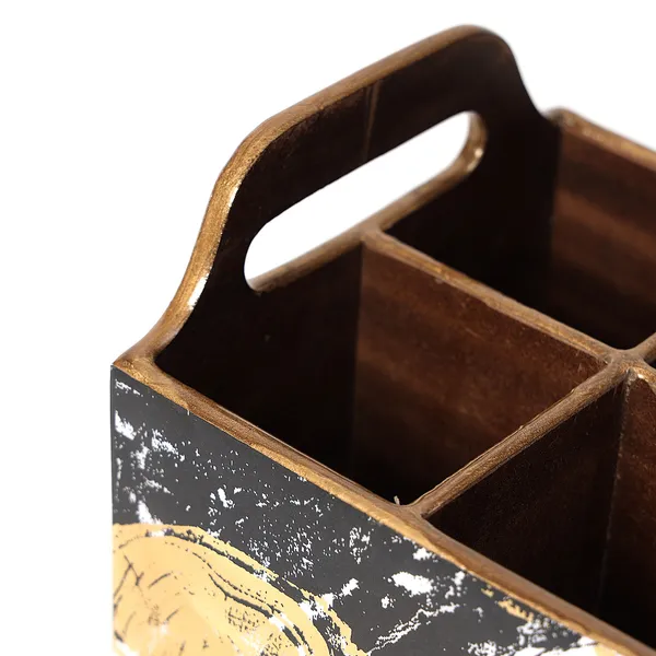 Black_&_Gold_Wooden_Enamel_Coated_Multi_Utility_Wooden_Holders_With_4_Sections_,_Spoon_Stand_Chammach_Holder_,_Pen_Stand_(_(15X15X13.5)Cm_)