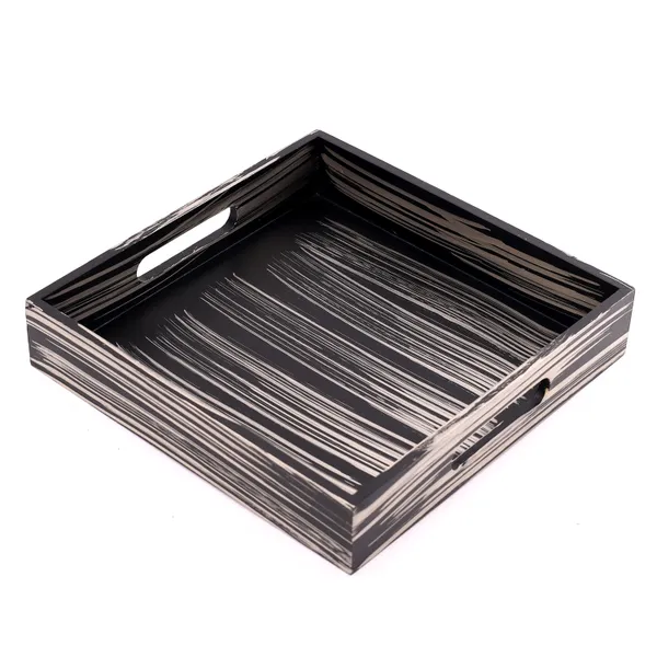 Black_&_Silver_Wooden_Wooden_Rustic_Square_Serving_Tray_Fr_Home_And_Dining_Table_,_Multipurpose_Tray_,_Serving_Tray_With_Handles_(_(25X25X5)Cm_)