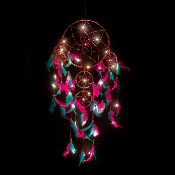Dream_Catcher_with_Lights_Wall_Hanging_with_5_Ring_with_Pink_&_Green_Feathers_and_Lights_for_Home_D?cor,_Diwali_Gifting_Hanging_Decoration