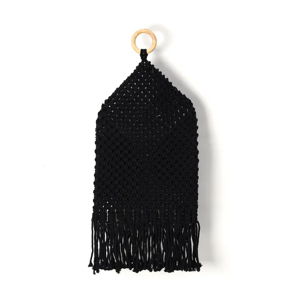 Handcrafted_Black_Macrame_Magazine_&_Newspaper_Holder_Boho_Cotton_Rope_Wall_Hanging_Mail_Organizer_with_Wooden_Ring_for_Home_and_Office_Decor