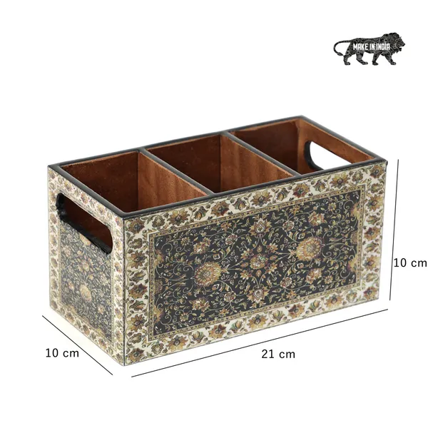 Brown_Wooden_Enamel_Coated_Multiutility_Wooden_Holders_With_3_Sections_,_Spoon_Stand_Chammach_Holder_,_Pen_Stand_(_(20X10)Cm_)