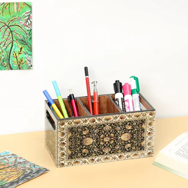 Brown_Wooden_Enamel_Coated_Multiutility_Wooden_Holders_With_3_Sections_,_Spoon_Stand_Chammach_Holder_,_Pen_Stand_(_(20X10)Cm_)