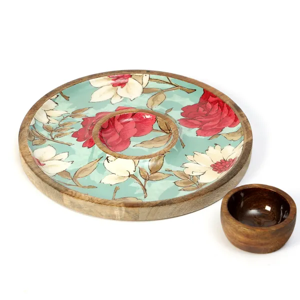 Red_&_Blue_Wooden_Enamel_Coated_Round_Serving_Platter_With_Bowl_In_Mangowood_,_Snacks_Platter_For_Home_&_Dining_Table_,_Chip_N_Dip_Platter_,_Serving_Tray_(_(25X25||3X3)Cm_)_(Set_Of_2)