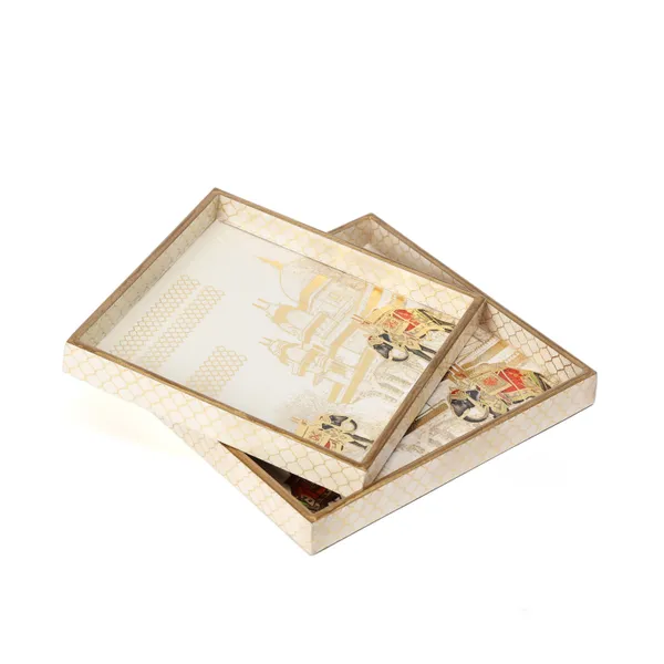 Wooden_Enamel_Coated_Square_Set_of_2_Trays_|_Serving_Tray_for_Home_&_Dining_Table_|_Printed_Multipurpose_Trays__(8x8_,_9x9_Inches)