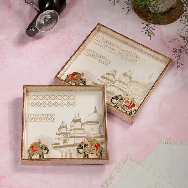 Wooden_Enamel_Coated_Square_Set_of_2_Trays_|_Serving_Tray_for_Home_&_Dining_Table_|_Printed_Multipurpose_Trays__(8x8_,_9x9_Inches)
