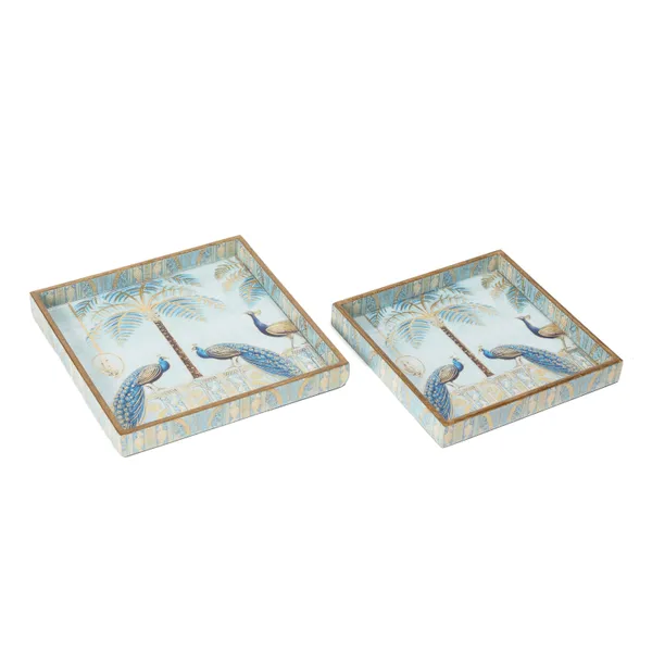 Wooden_Enamel_Coated_Square_Set_of_2_Trays_|_Serving_Tray_for_Home_&_Dining_Table_|_Printed_Multipurpose_Trays__(8x8_,_9x9_Inches)