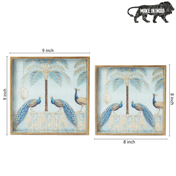 Wooden_Enamel_Coated_Square_Set_of_2_Trays_|_Serving_Tray_for_Home_&_Dining_Table_|_Printed_Multipurpose_Trays__(8x8_,_9x9_Inches)