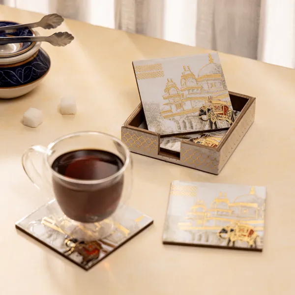 Set_of_4_Enamel_Coated_Wooden_Coasters_with_Stand_for_Home_and_Dining_Table_|_Stylish_Coasters_for_Tea_Coffee_and_Bar