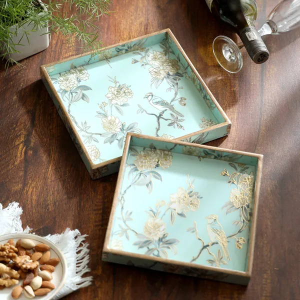 Blue_&_Gold_Wooden_Wooden_Enamel_Coated_Square_Set_Of_2_Trays_,_Serving_Tray_For_Home_&_Dining_Table_,_Printed_Multipurpose_Trays_(_(23X23||20X20)Cm_)_(Set_Of_2)