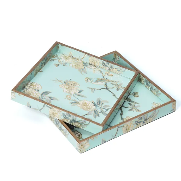 Blue_&_Gold_Wooden_Wooden_Enamel_Coated_Square_Set_Of_2_Trays_,_Serving_Tray_For_Home_&_Dining_Table_,_Printed_Multipurpose_Trays_(_(23X23||20X20)Cm_)_(Set_Of_2)