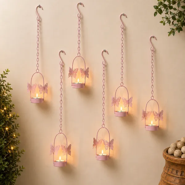 Set_of_6_Pastel_Pink_Butterfly_Hanging_Diya_&_Candle_Holders_–_Powder-Coated_Metal_Lanterns_for_Balcony,_Living_Room_&_Festival_Decor