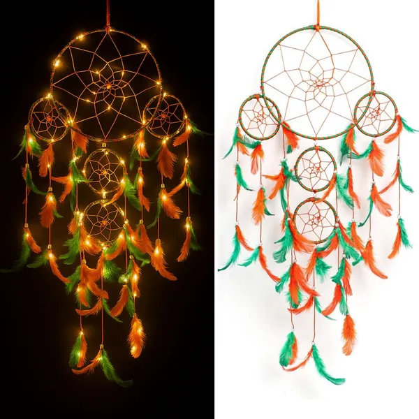 Dream_Catcher_with_Lights_Wall_Hanging_with_5_Ring_with_Orange_&_Green_Feathers_and_Lights_for_Home_D?cor,_Diwali_Gifting_Hanging_Decoration