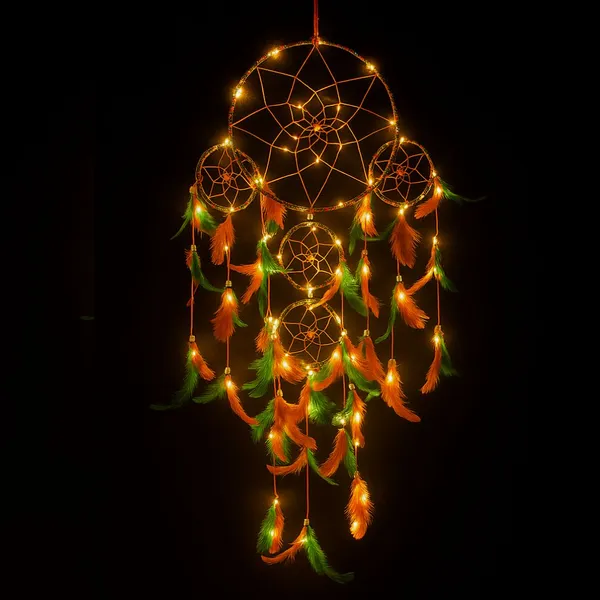 Dream_Catcher_with_Lights_Wall_Hanging_with_5_Ring_with_Orange_&_Green_Feathers_and_Lights_for_Home_D?cor,_Diwali_Gifting_Hanging_Decoration