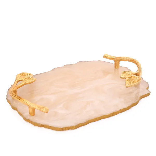 Cream_Resin_Oval_Serving_Platter_In_Resin_,_Snacks_And_Cheese_Platter_For_Home_&_Dining_Table_,_Multipurpose_Tray_With_Handles_(30X23_Cm)