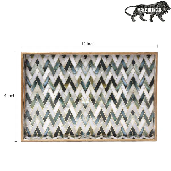 White_&_Silver_Wooden_Waterproof_Wooden_Enamel_Coated_Rectangular_Serving_Trending_Tray_With_Handles_For_Home_&_Dining_Table_,_Multipurpose_Tray_,_Serving_Tray_(_(36X23X4)Cm_)