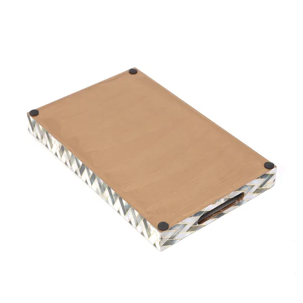 White_&_Silver_Wooden_Waterproof_Wooden_Enamel_Coated_Rectangular_Serving_Trending_Tray_With_Handles_For_Home_&_Dining_Table_,_Multipurpose_Tray_,_Serving_Tray_(_(36X23X4)Cm_)