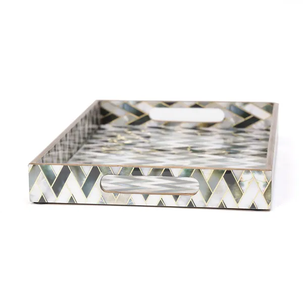 White_&_Silver_Wooden_Waterproof_Wooden_Enamel_Coated_Rectangular_Serving_Trending_Tray_With_Handles_For_Home_&_Dining_Table_,_Multipurpose_Tray_,_Serving_Tray_(_(36X23X4)Cm_)