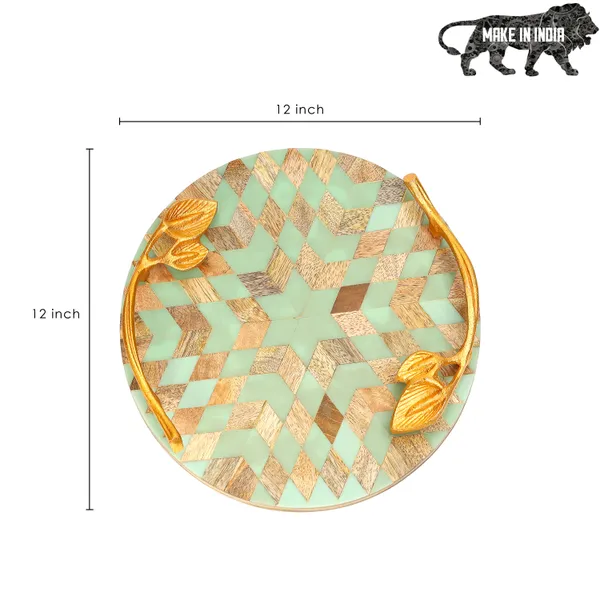 Blue_Wooden_Resin_Round_Serving_Platter_With_Inlay_Work_In_Resin_And_Wood_,_Snacks_And_Cheese_Platter_For_Home_&_Dining_Table_,_Multipurpose_Tray_With_Handles_(_(30X30)Cm_)