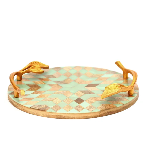 Blue_Wooden_Resin_Round_Serving_Platter_With_Inlay_Work_In_Resin_And_Wood_,_Snacks_And_Cheese_Platter_For_Home_&_Dining_Table_,_Multipurpose_Tray_With_Handles_(_(30X30)Cm_)