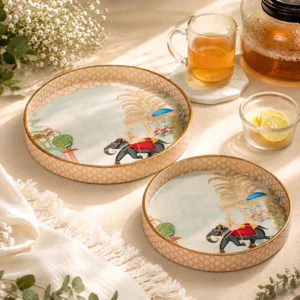 Wooden_Enamel_Coated_Round__Set_of_2_Trays_|_Serving_Tray_for_Home_&_Dining_Table_|_Printed_Multipurpose_Trays__(7x7_,_9x9_Inches)