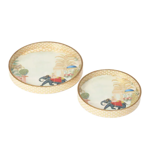 Wooden_Enamel_Coated_Round__Set_of_2_Trays_|_Serving_Tray_for_Home_&_Dining_Table_|_Printed_Multipurpose_Trays__(7x7_,_9x9_Inches)