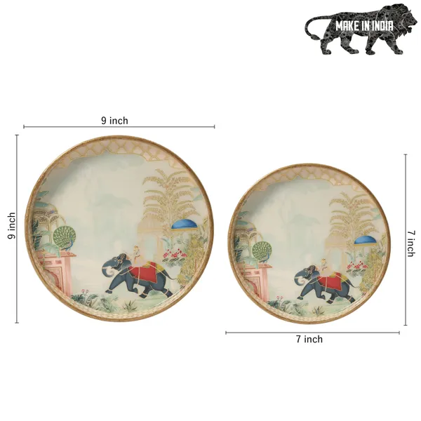 Wooden_Enamel_Coated_Round__Set_of_2_Trays_|_Serving_Tray_for_Home_&_Dining_Table_|_Printed_Multipurpose_Trays__(7x7_,_9x9_Inches)