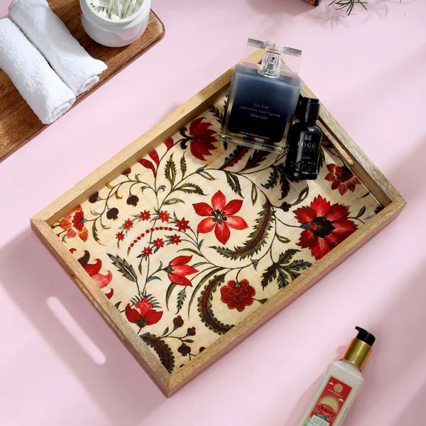 Cream_&_Red_Wooden_Enamel_Coated_Rectangular_Serving_Tray_In_Mangowood_,_Multipurpose_Tray_For_Home_&_Dining_Table_,_Festive_Decor_Wooden_Tray_With_Handles_(_(36X25X4)Cm_)