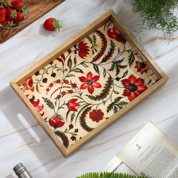 Cream_&_Red_Wooden_Enamel_Coated_Rectangular_Serving_Tray_In_Mangowood_,_Multipurpose_Tray_For_Home_&_Dining_Table_,_Festive_Decor_Wooden_Tray_With_Handles_(_(36X25X4)Cm_)