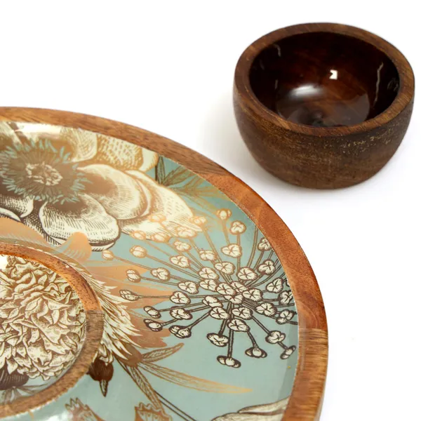 Grey_Wooden_Enamel_Coated_Round_Serving_Platter_With_Bowl_In_Mangowood_,_Snacks_Platter_For_Home_&_Dining_Table_,_Chip_N_Dip_Platter_,_Serving_Tray_(_(25X25||3X3)Cm_)_(Set_Of_2)