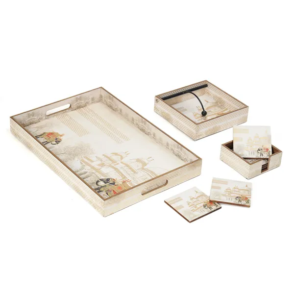Cream_&_Gold_Wooden_Waterproof_Wooden_Enamel_Coated_Rectangle_Serving_Tray_Coasters_And_Napkin_Holder_Set_For_Home_And_Dining_Table_,_Multipurpose_Tray_&_Tissue_Holder_(_(46X31X5||10X10||19X19)Cm_)_(Set_Of_3)