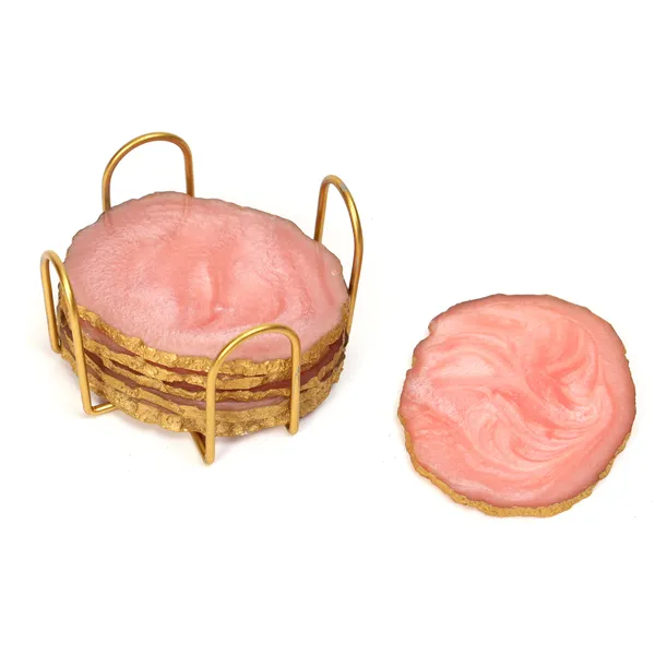 Set_Of_6_Pink_Resin_Coasters_With_Stand_For_Home_And_Dining_Table_,_Coasters_For_Tea_Coffee_And_Bar_(10X8_Cm)